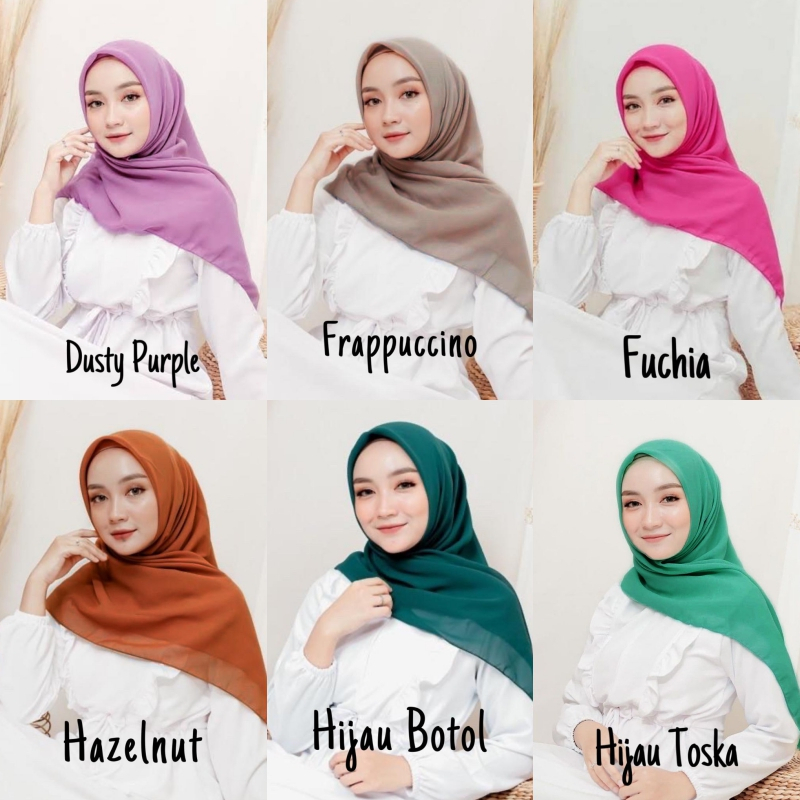 Hijab Segi Empat Jilbab Bella Square Segiempat Kerudung Polos Termurah Hijab Terbaru