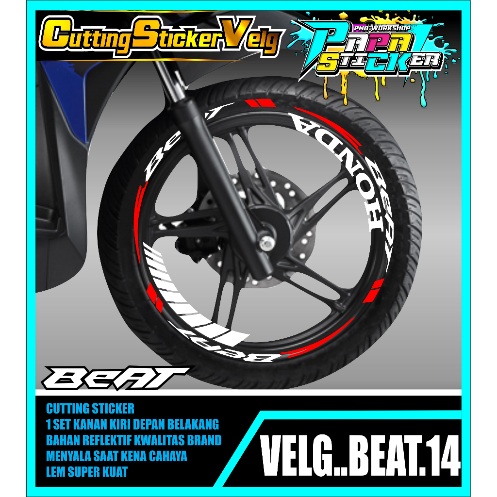 STIKER  VELG BEAT CUTTING STICKER VELG BEAT CUTTING VARIASI 14