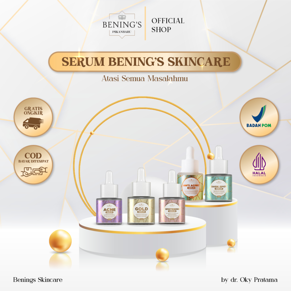 Serum Bening Skincare Doctor Oky Pratama | Benings Perawatan Kecantikan Wajah Acne Gold Whitening Da