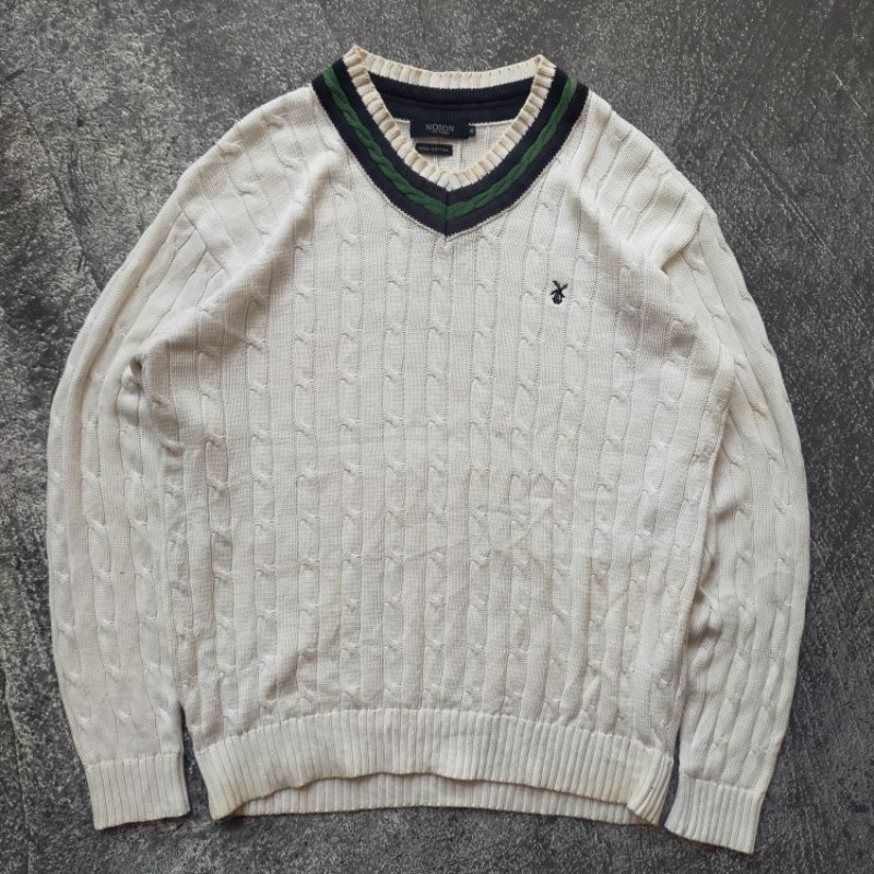noton v neck cable knitwear