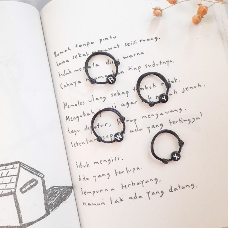 Cincin Couple Huruf Tali Korea