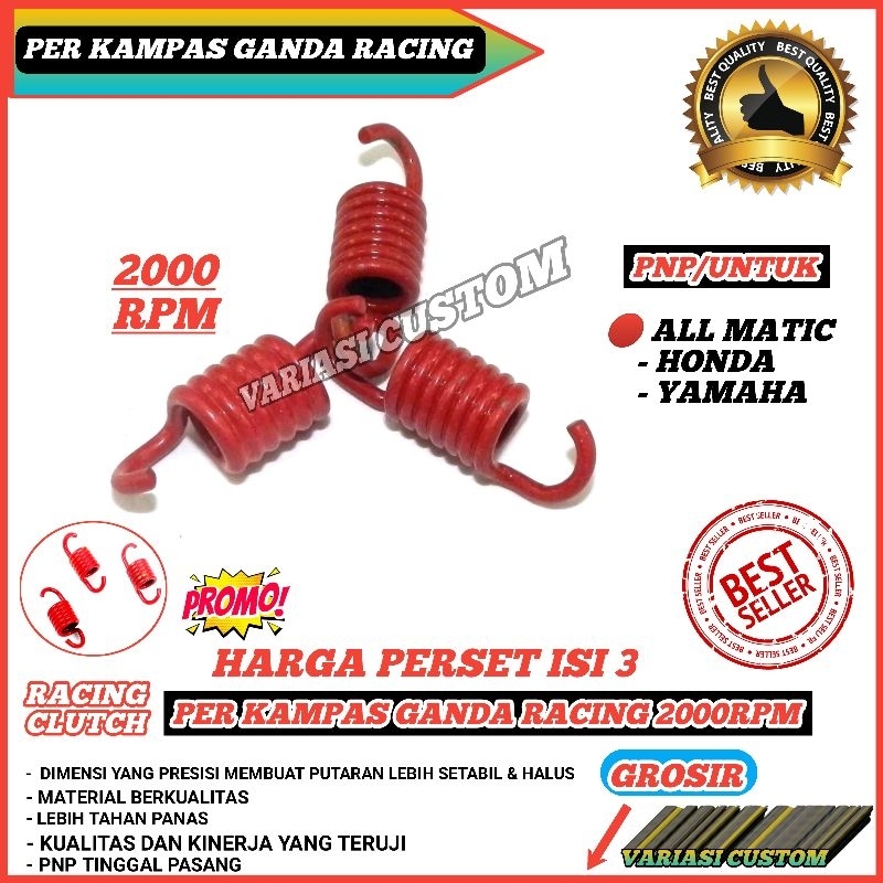 Per kampas ganda 2000 rpm Beat fi Mio Vario All matic Honda Yamaha