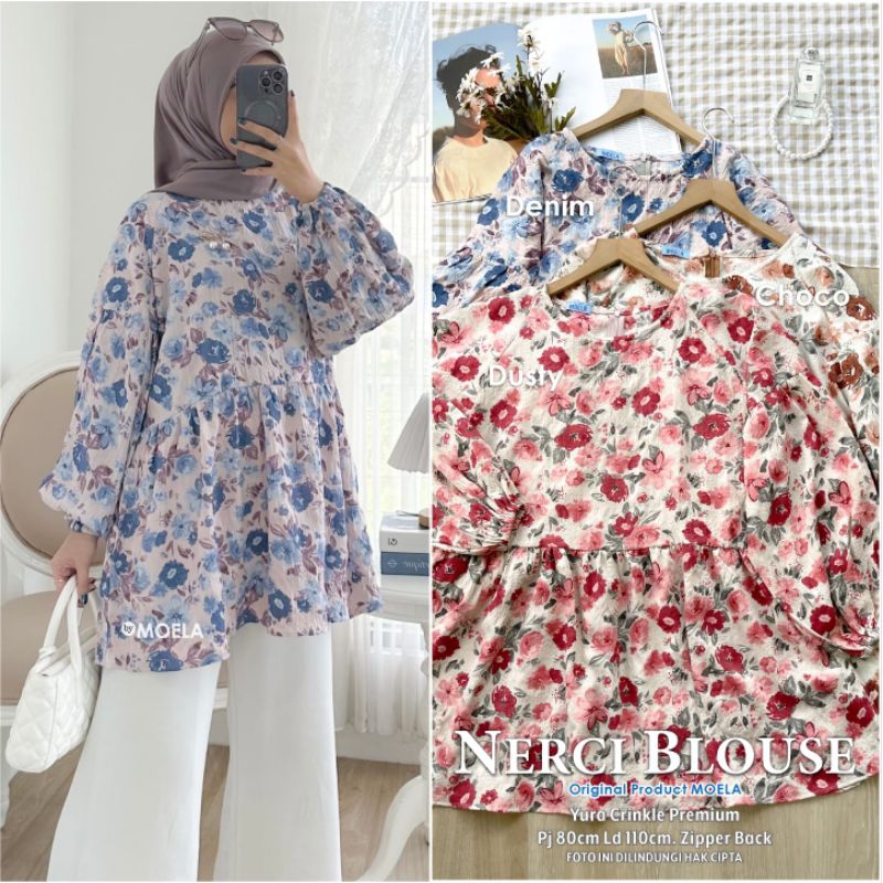 Blouse Atasan Oversize Polos Kombinasi Motif Original Moela [Tarsis Sonya Fesa Kema Liva Fesan Avila Leika Libso Loima Dinma Nilca Refti Linar Fiksi Calita]