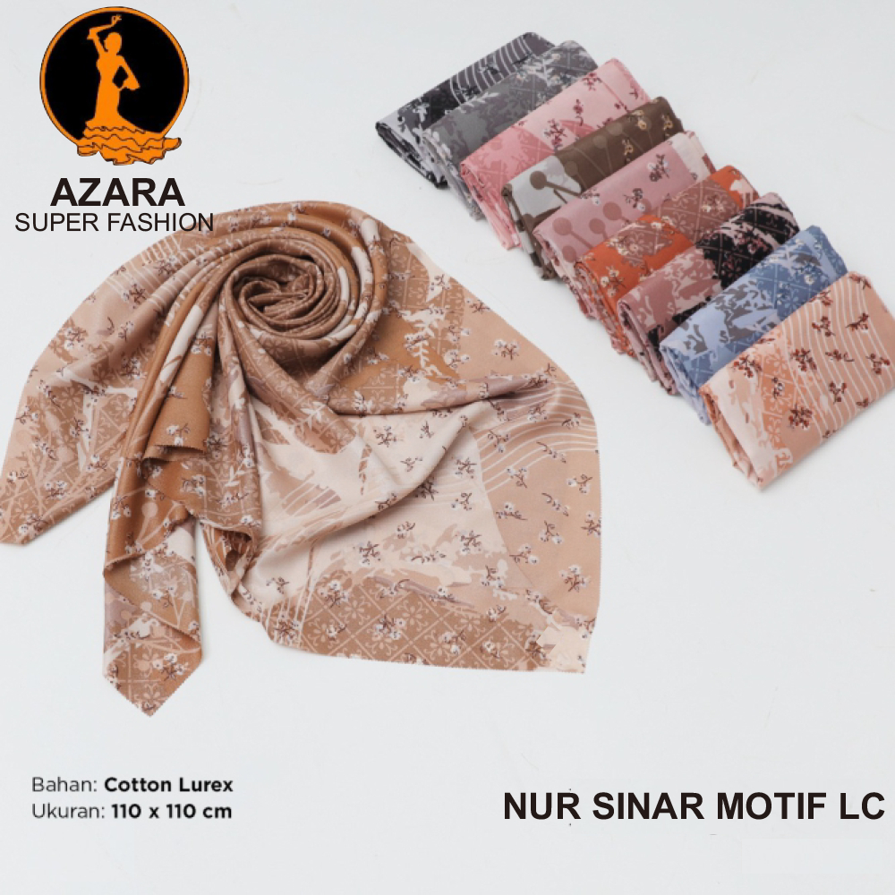 AZARA Hijab Segiempat Motif Nur Sinar / Luxury Print Lc