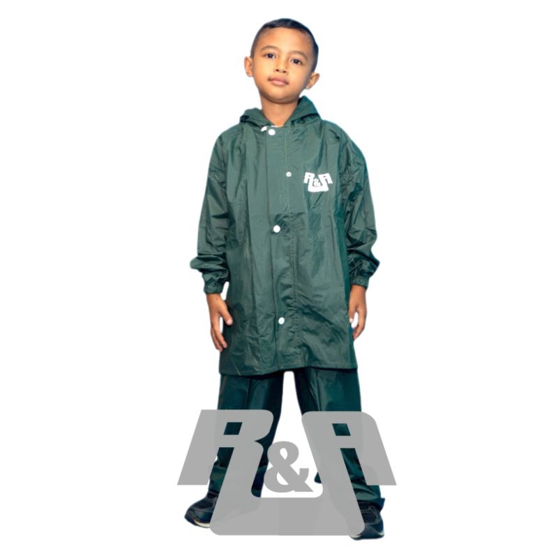 R&amp;A - Jas Hujan Anak SD dan Smp Setelan / Mantel hujan Anak Bahan PVC Premium / Raincoat Anak