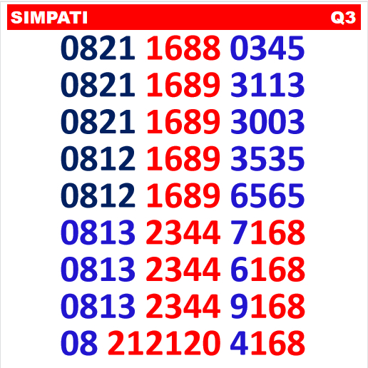 kartu perdana simpati 4g rapi 8898