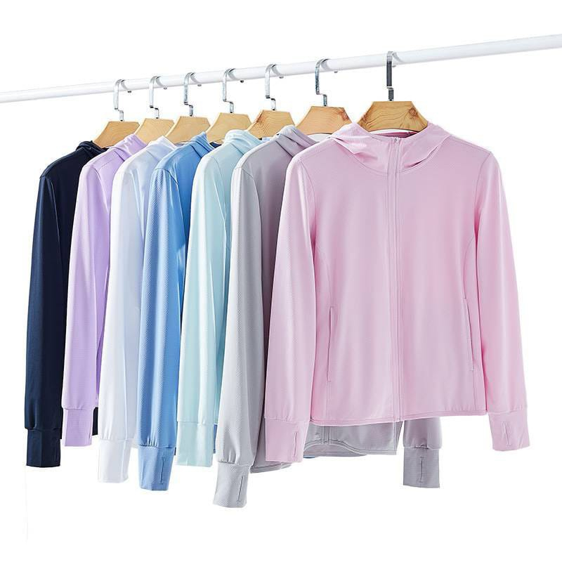 Promo Jaket Mesh Hoodie UV Protection Olahraga JPS Women WOMEN AIRism Jaket lari mesh hoodie terbaru