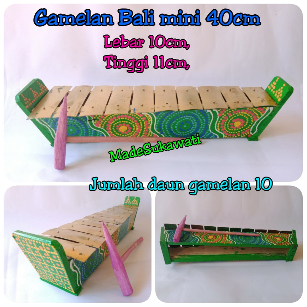 Gamelan mini Bali 40cm alat musik mainan edukasi anak