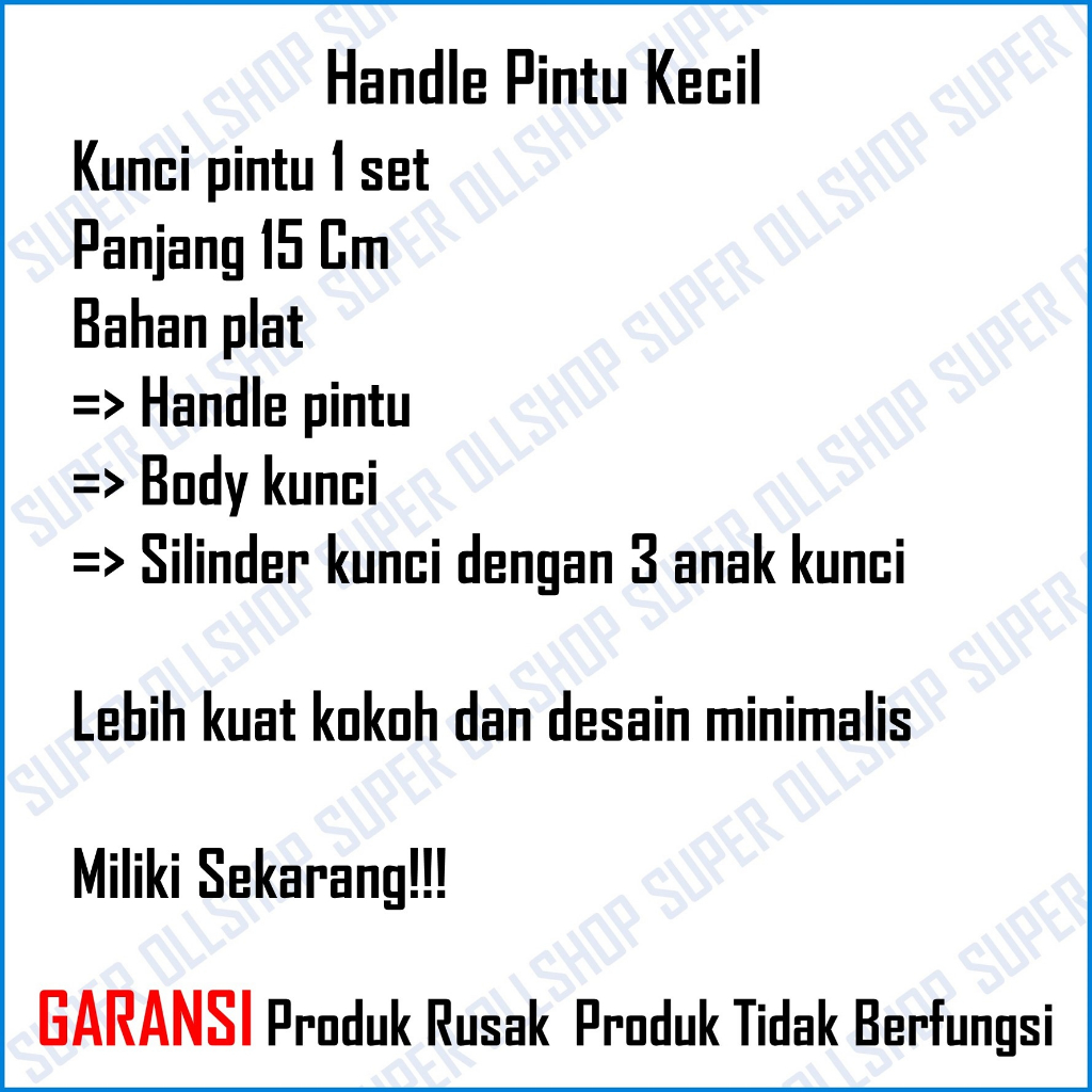 Kunci Slot Pintu Rumah Kecil / Kunci Pintu Rumah Silinder Handle Pintu Komplit / Handle Full Set Kunci Pintu Kamar