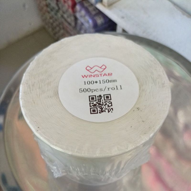 

Label Thermal scan barcode resi putih isi 500