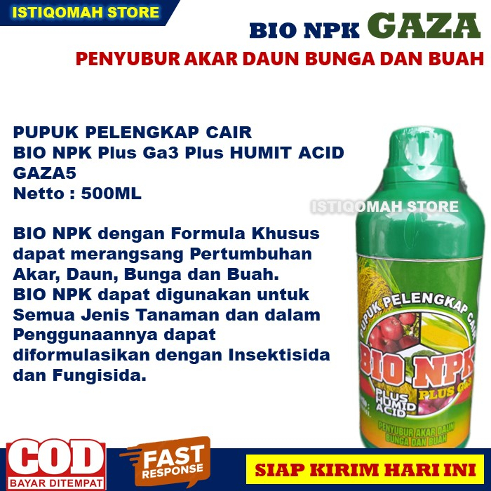 Pupuk Penyubur Akar Daun Bunga dan Buah Tanaman Durian BIO NPK GAZA 500ML Pupuk NPK Cair Tanaman Durian Terbaik, Pupuk Durian Agar Cepat Berbuah Lebat Rasanya Manis dan Mantap, Pupuk Organik Tanaman Durian yang Bagus dan Manjur