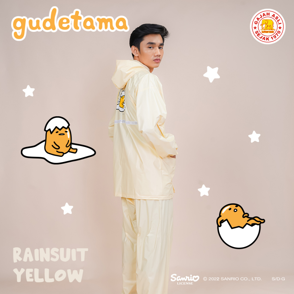 Jas Hujan Setelan Jaket + Celana GUDETAMA - Elephant Brand - Sanrio License