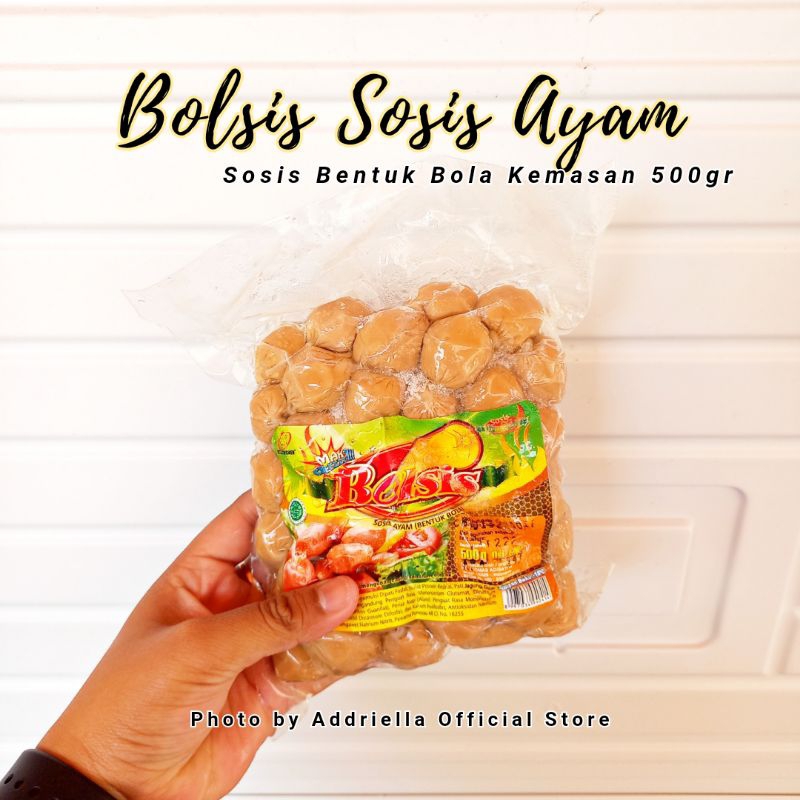 

ADDRIELLA Bolsis Sosis Ayam Bentuk Bola 500gr | Bolsis/Frozenfood/Frozenfood Murah