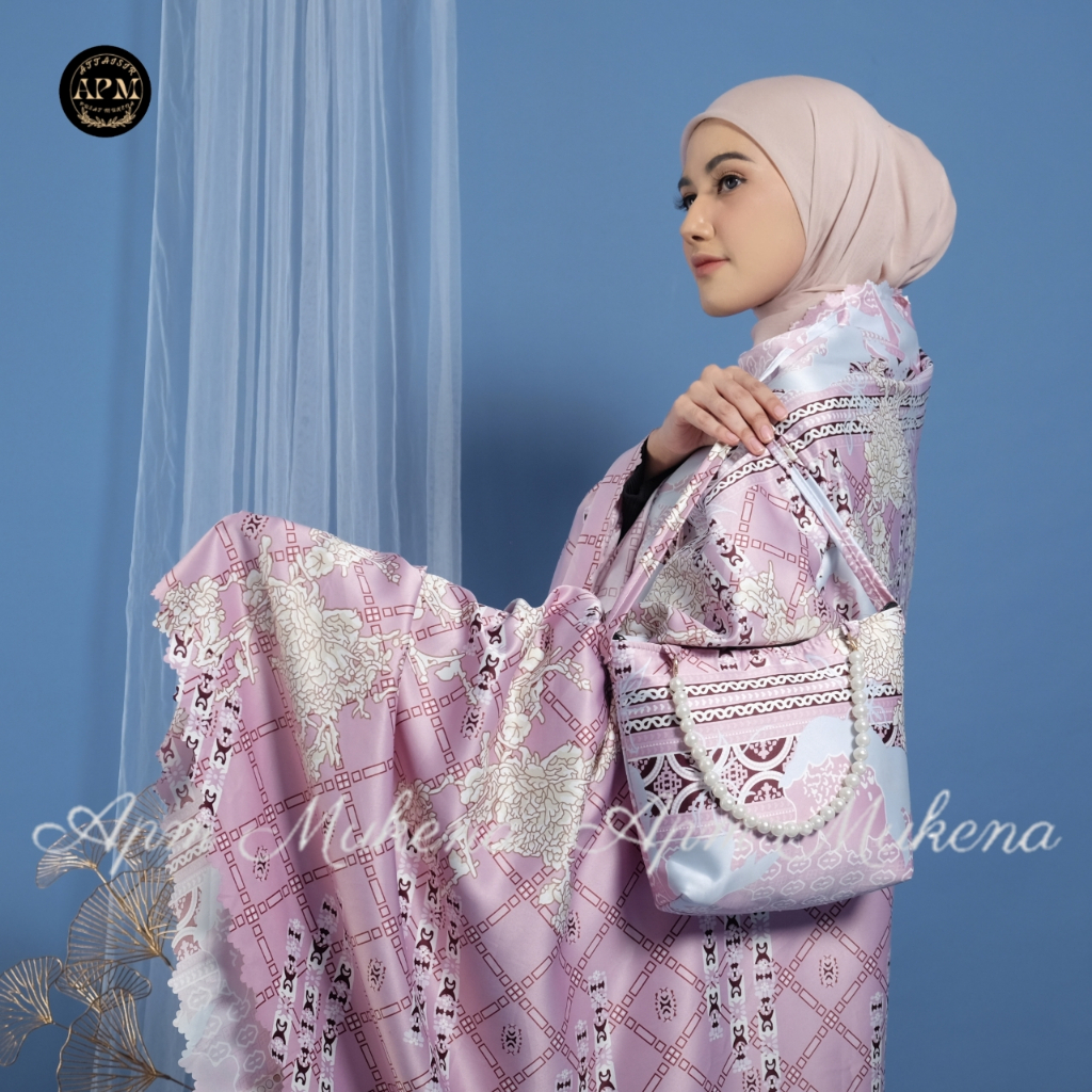 APM Mukena - Mukena Dewasa 2 In 1 Silk Daily Motif Tas Premium