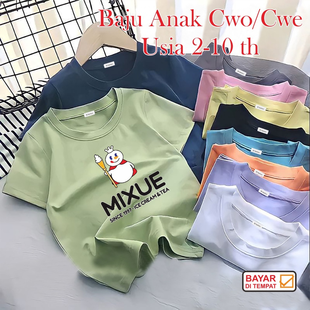 ARJUNA Anak MIXUE / Kaos anak premium Mixue / Kaos MIXUE / Kaos Distro Anak Usia 2-7 Tahun