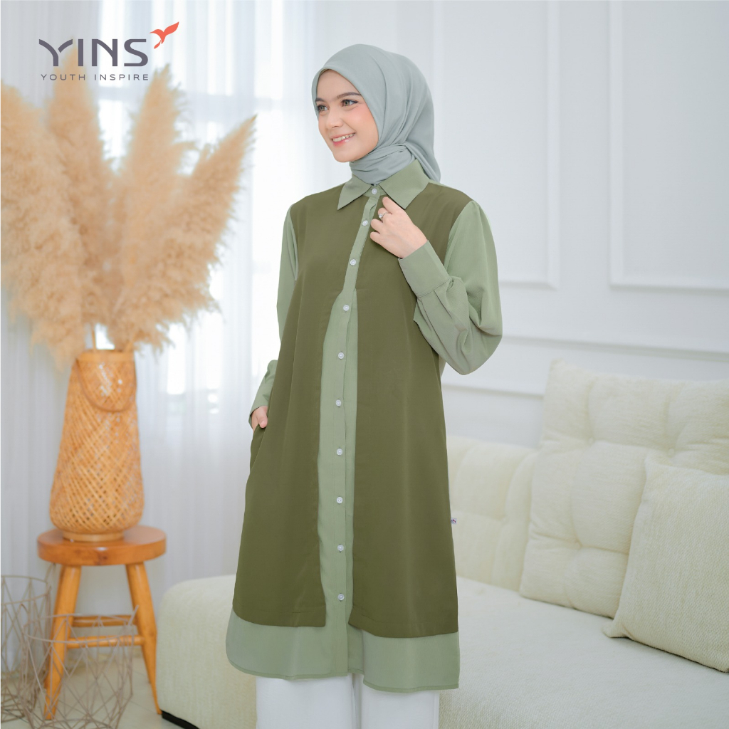 Inspire ITU 92  Bahan Youryu mix Carina Tunik Casual OOTD Kekinian Simple Elegant BISA COD