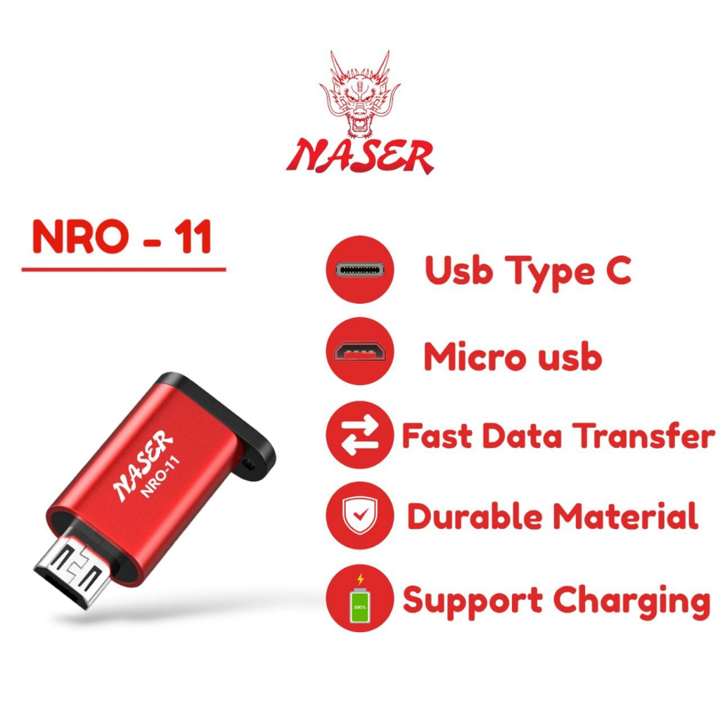 NASER OTG TYPE C TO MICRO USB NRO-11 / Connector Adapter Converter Type C to Micro