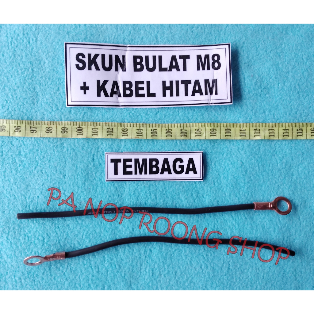 SKUN BULAT M8 TEMBAGA + KABEL 2,5MM² HITAM