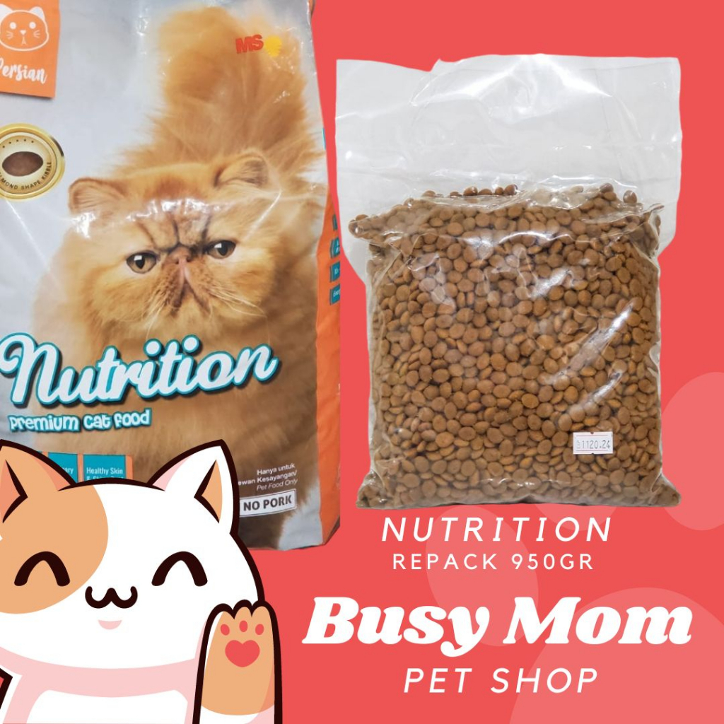 Makanan Kucing Kering Me-O Nutrition Premium Cat 950 gr Repack Adult Persian Anti Hairball Dry Meo 950gr