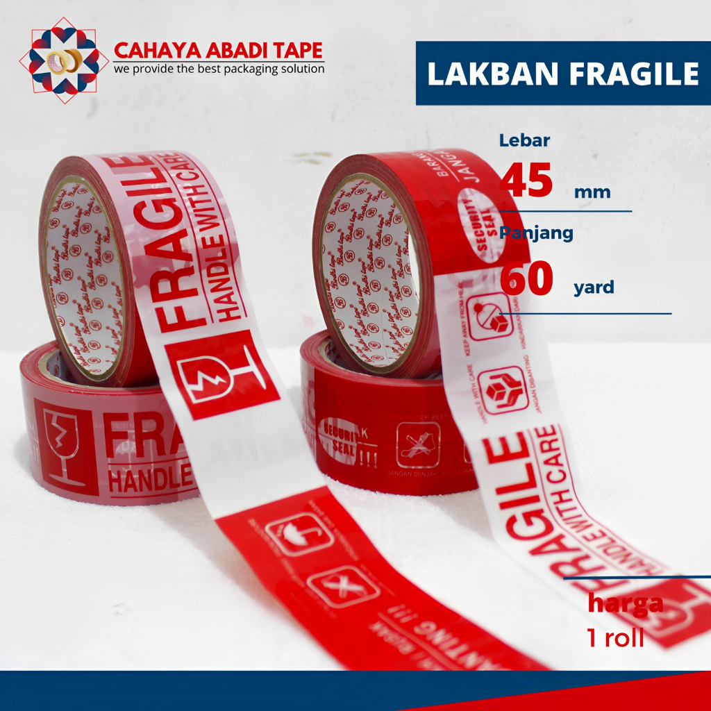 

LAKBAN FRAGILE MIX MERAH PUTIH BODHI 45MM X 60YARD #PER PCS#