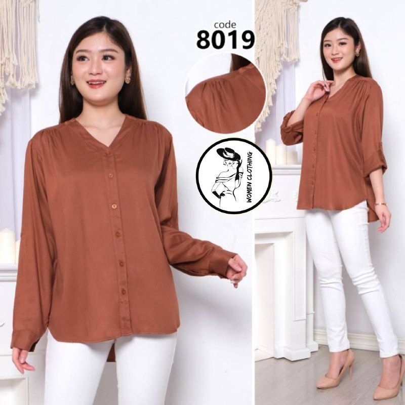 Pretty Shirt Kemeja Wanita Polos Basic Lengan Panjang Pretty Woman Long Sleeve Original Madame Sexy