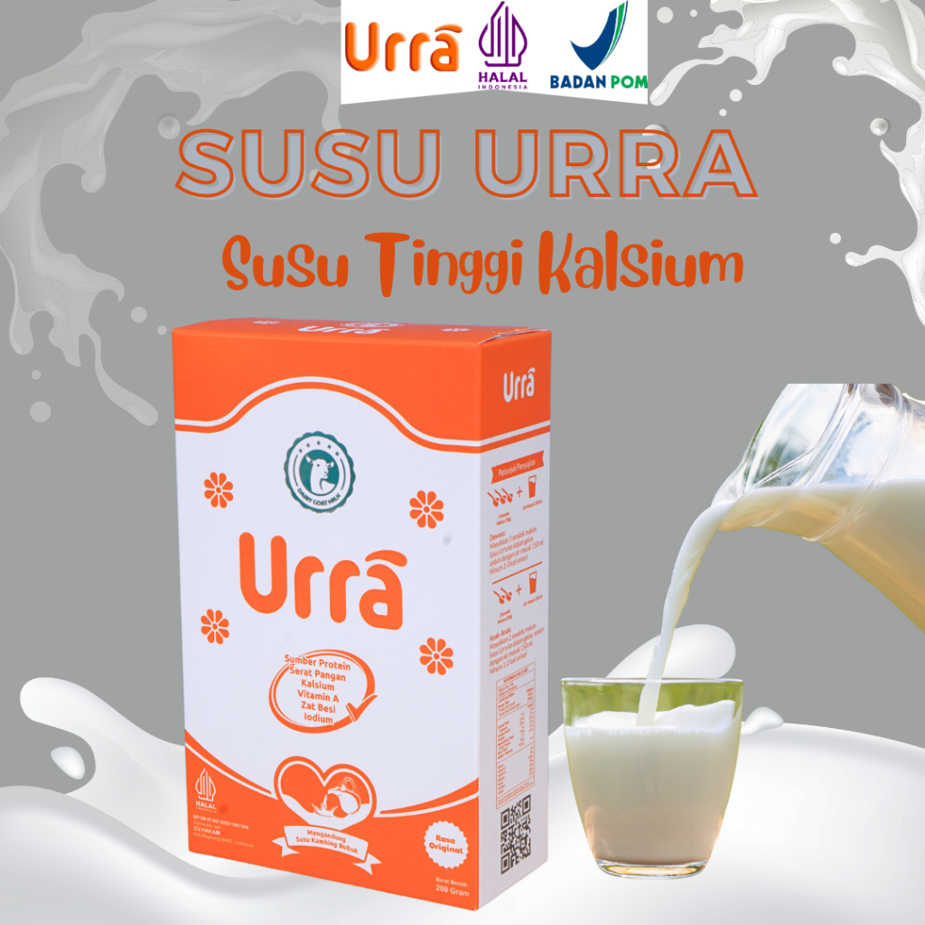 

[ PAKET 2 BOX ] SUSU URRA - Susu Kambing Saanen Premium Eropa - Enak, Bergizi, Tinggi Kalsium dan Rendah Lemak - 200gr HALAL BPOM