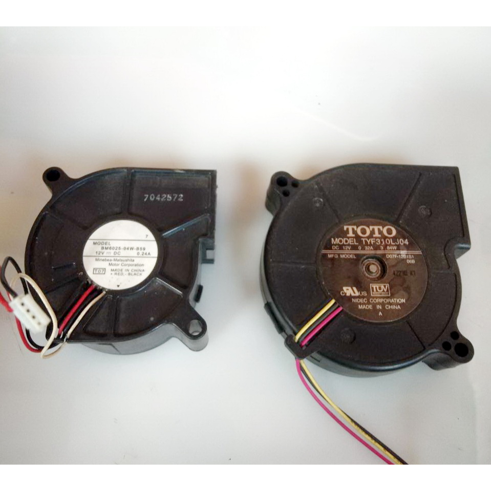Blower Fan Dc TOTO 12vdc 0.32A & Matsushita 12v 0.24A Nyala Normal