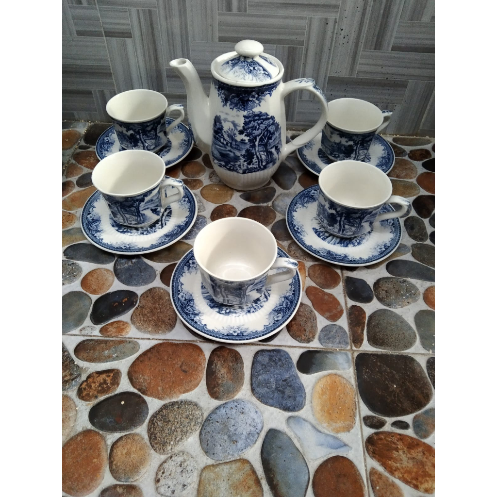 Teapot Set Keramik Kuno Jadul Antik