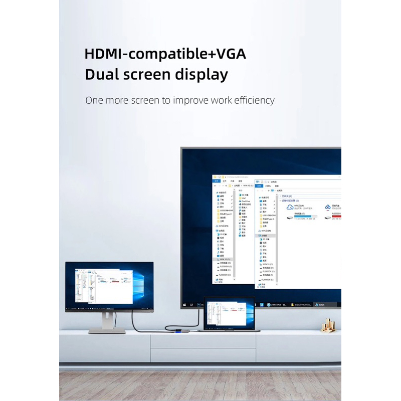 hagibis usb 3.0 to hdmi vga konektor adapter converter 1080p 2 in 1