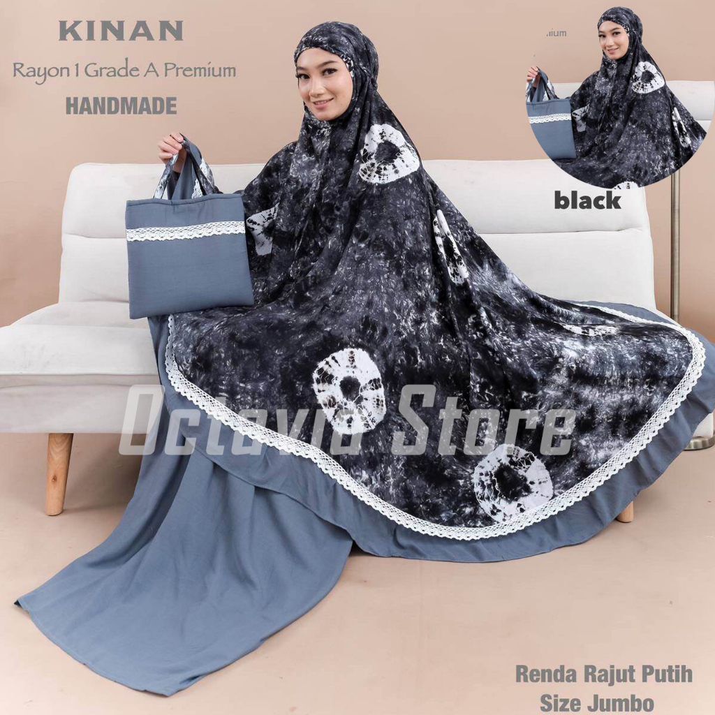 Mukenah Jumbo Rayon Premium motif Ori By Kinan