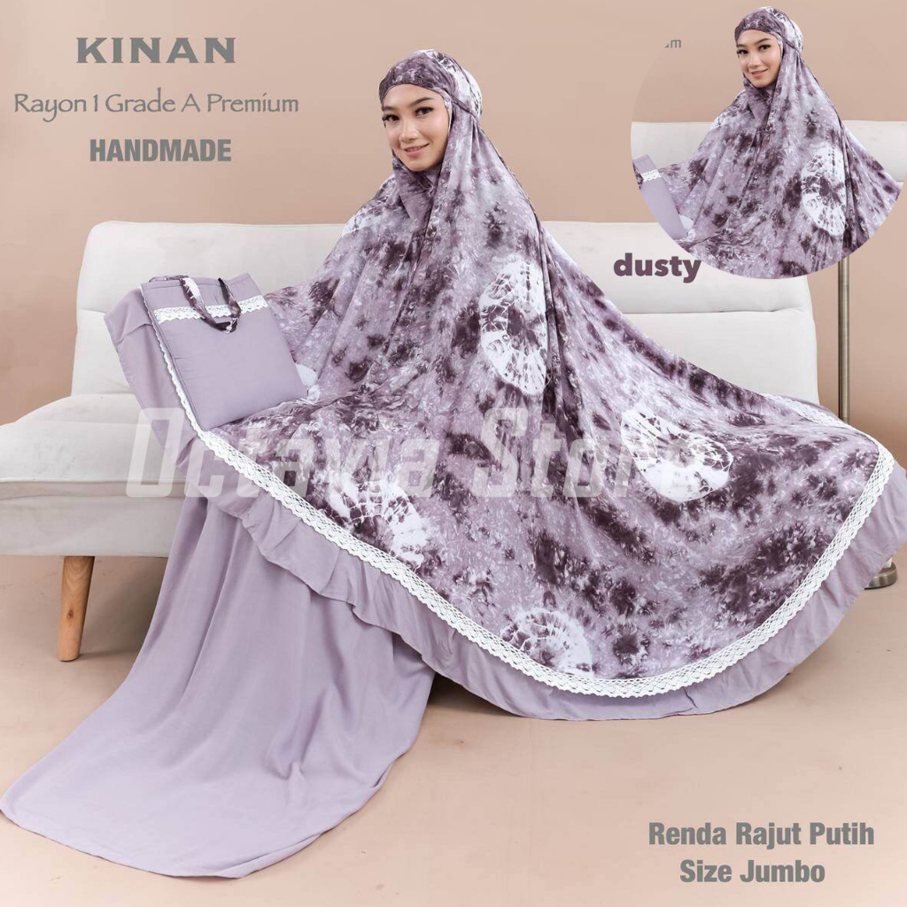 Mukenah Jumbo Rayon Premium motif Ori By Kinan