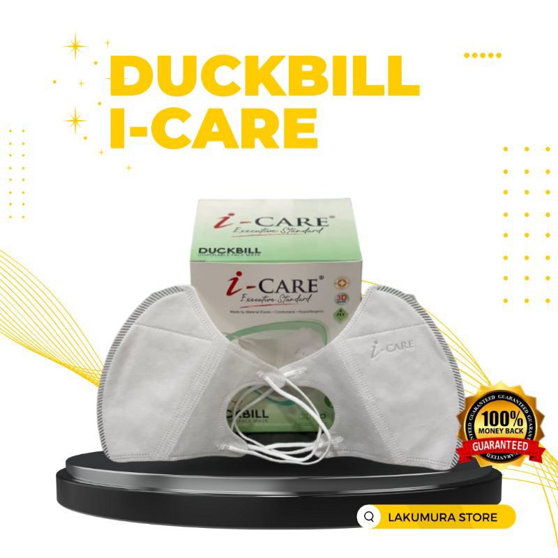 MASKER DUCKBILL I-CARE 4 PLY DISPOSABLE FACE MASK ISI 50 PCS