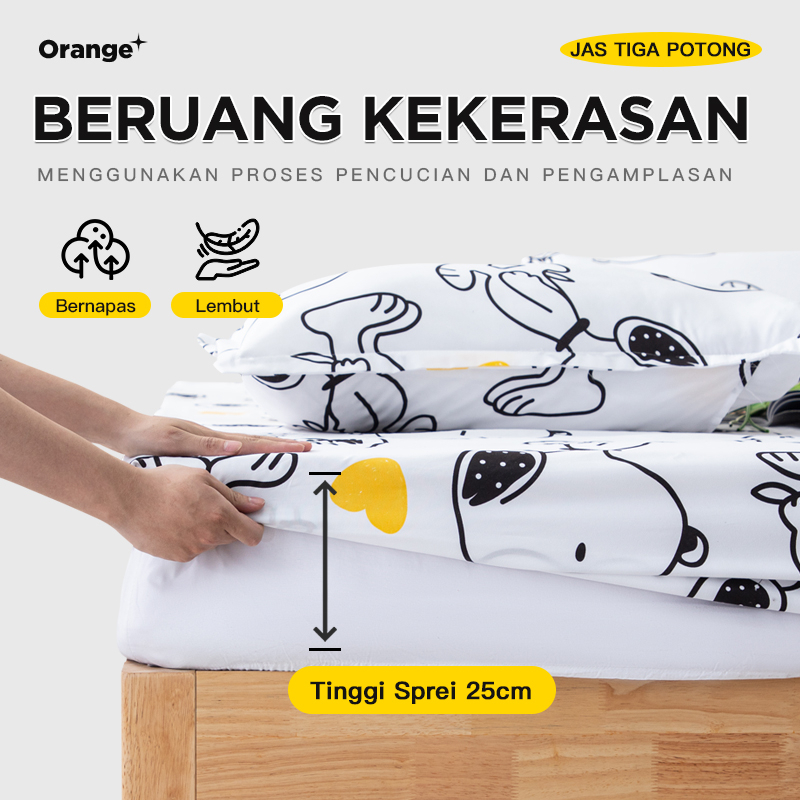 Sprei Motif Aesthetic Motif Lucu Ukuran 160x200CM NTSJT Free Sarung Bantal 2