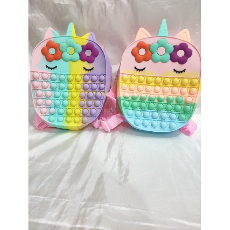 TAS RANSEL UNICORN FLOWERS//tas pop it kuda pony//Tas pop it ransel rainbow//