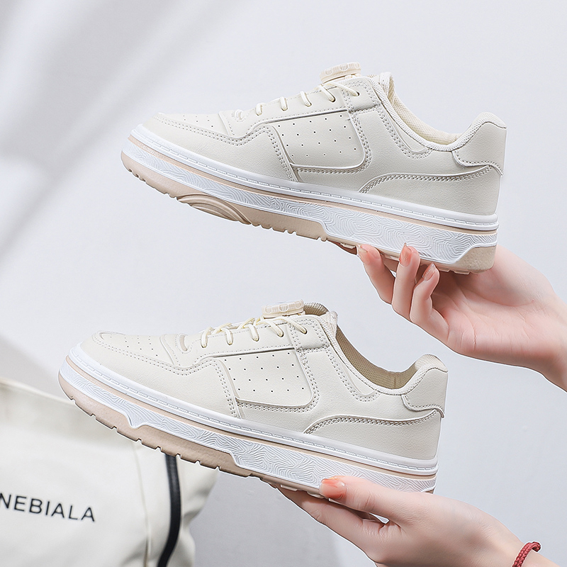 LURAD Sepatu Beige DLX107 Sepatu Tali Sneakers Import Kece Fashionabel cantik Sepatu Kasual