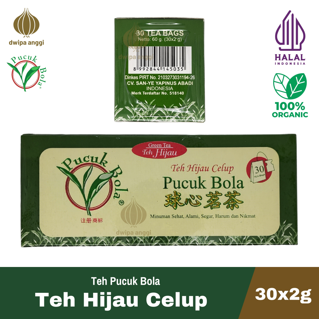 

Teh Hijau Celup | Green Tea | Teh Pucuk Bola 60 gram