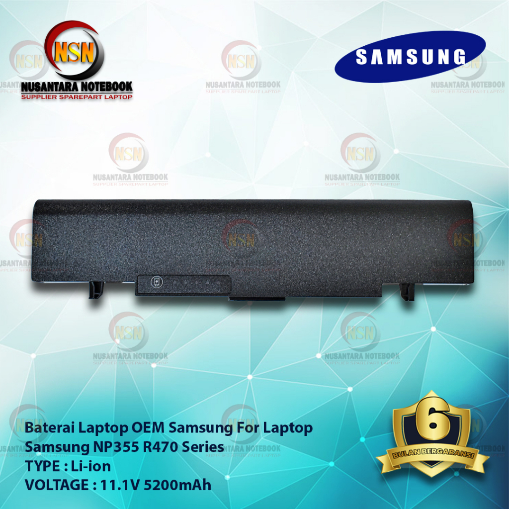 Baterai Laptop Samsung NP355/R470 OEM For Laptop Samsung NP355 R470 Series 11.1V 5200mAh