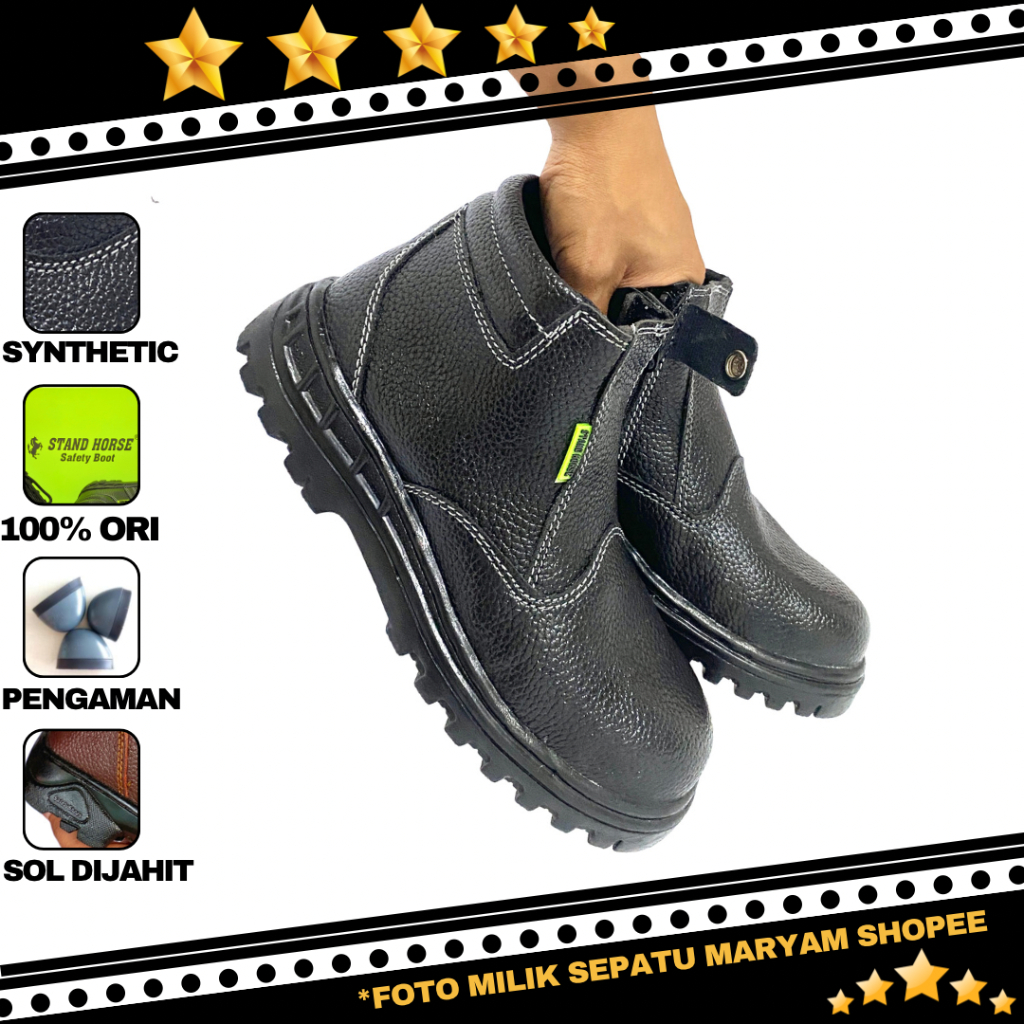 Sepatu Safety Zipper Pria Ujung Besi Sepatu Septi Resleting Murah Safety Boots Septy Sefty Bisa COD