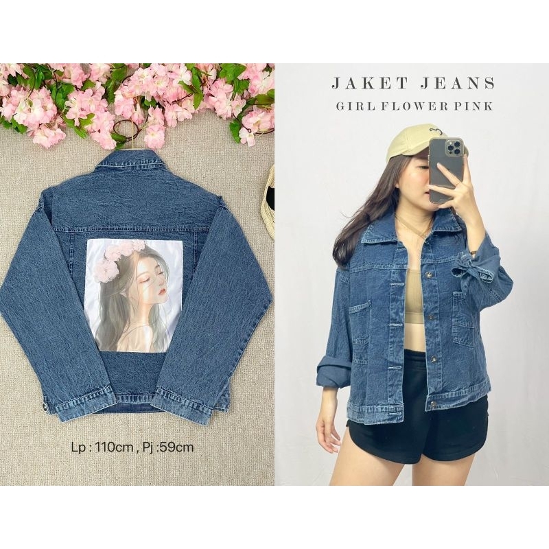 Jaket Jeans Cute Girl Oh Boy #944 Mrgood Pinggang Karet Girl Flower