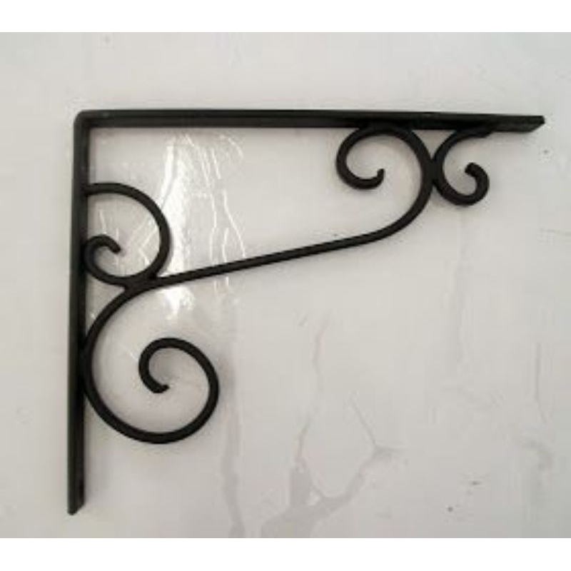 Ambalan dudukan besi siku untuk rak minimalis estetik industrial bisa untuk gantungan pot bunga