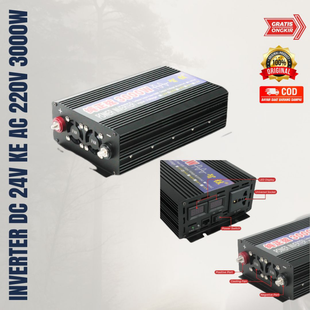 Pure Sine Wave Car Inverter DC 24V to AC 220V 3000W - SY3000 - Sunyima vDC 24 Volt ke AC 220 3000 Wa