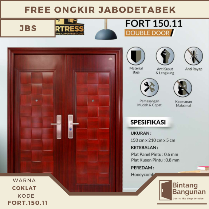 Pintu Kamar | Pintu Rumah Baja Fortress 150x210 - JBS 150.11