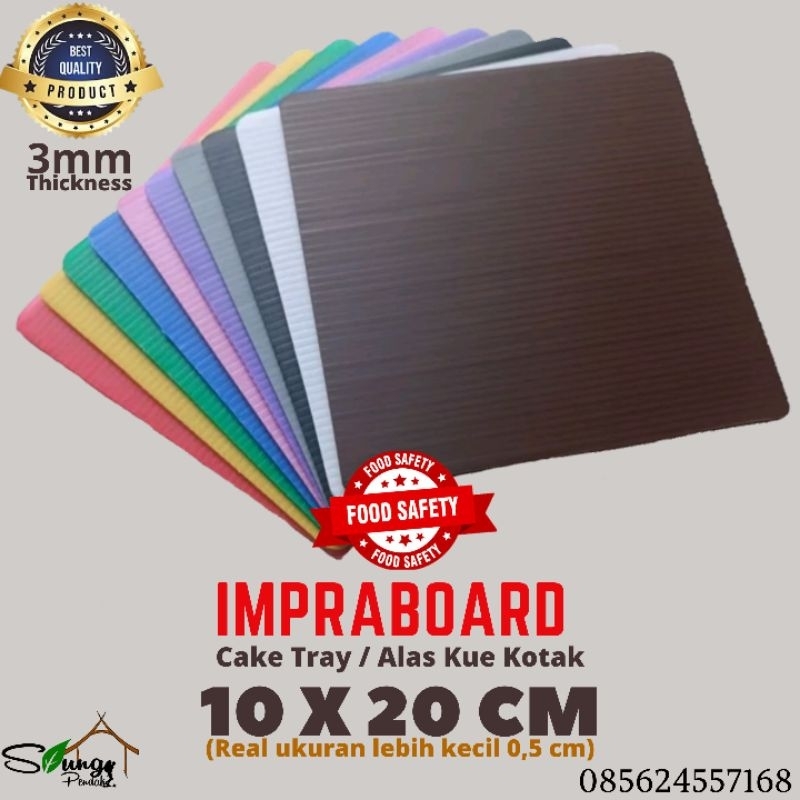 [Whispers] Alas Kue / Tatakan Kue Kotak Persegi 3mm 10 x 20 cm / 20x10 cm Cake Board Cake Tray Cake