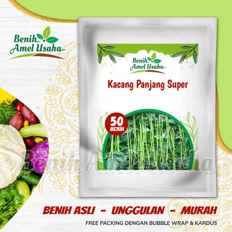 benih kacang panjang super isi 50 benih / bibit benih sayuran pilihan/ benih sayur unggulan