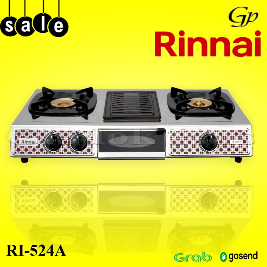 Rinnai RI-524A Kompor Gas 2 Tungku 524 a rinai stainless ri524a grill plate pemanggang