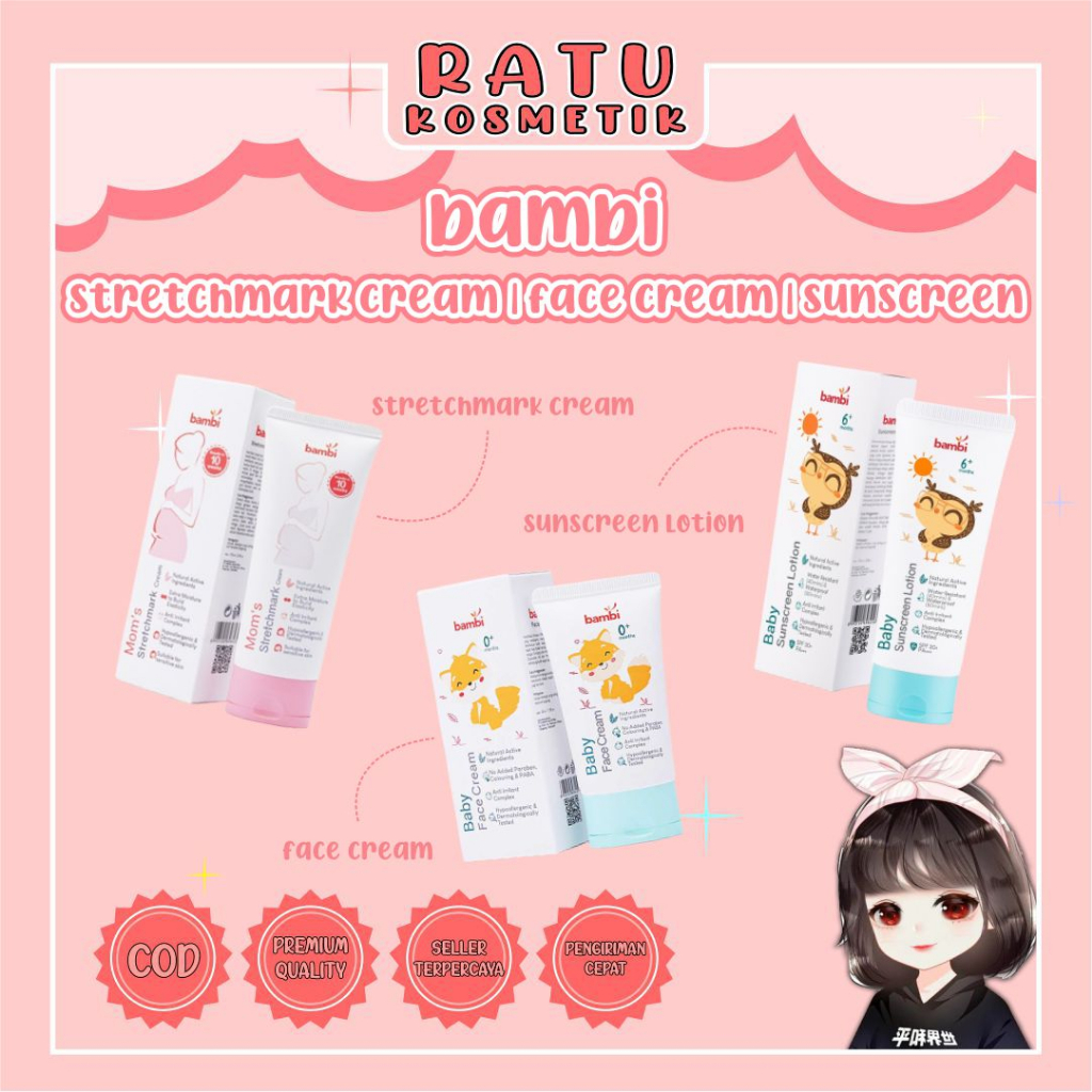 ❤ RATU ❤ Bambi Baby Stretchmark Cream | Face Cream | Sunscreen Lotion