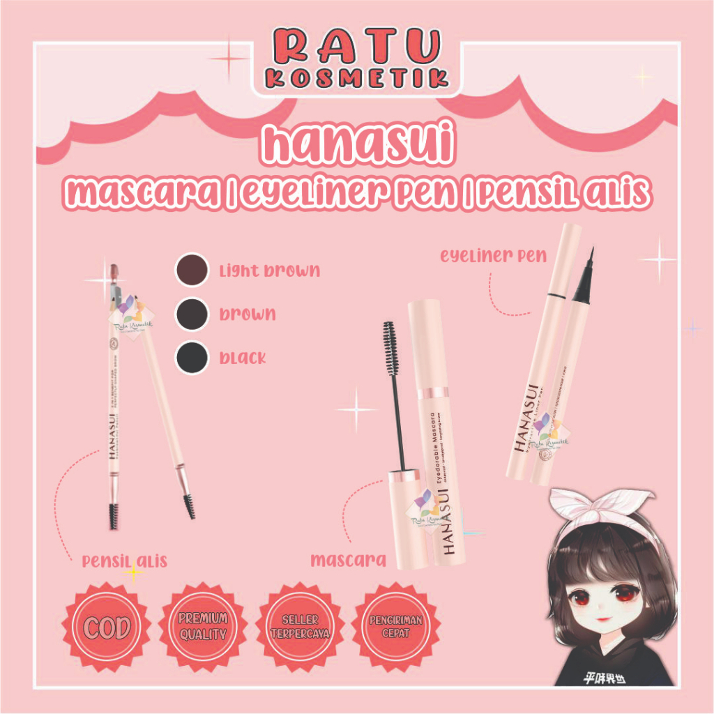 ❤ RATU ❤ Hanasui Eyetractive Eyeliner | Eyedorable Mascara Waterproof | Eyebrowtiful Pensil Alis