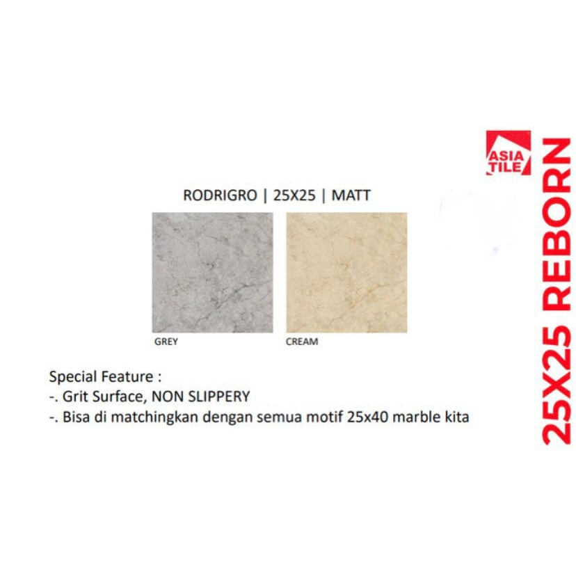 Keramik Asia Rodrigo Grey Cream Lantai kasar 25x25