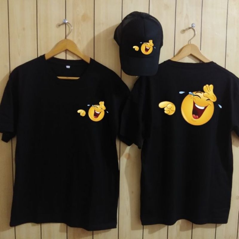 Kaos ngakak fre topi hitam premium