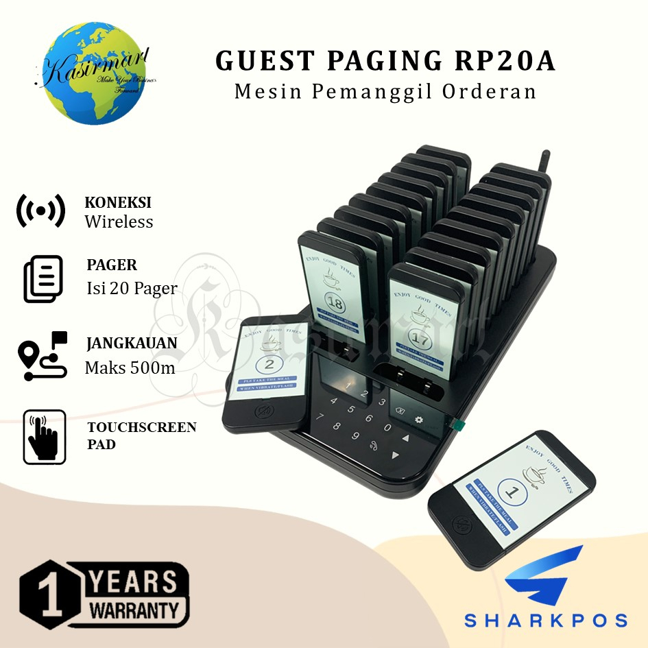 Mesin Antrian Guest Paging RP20A Restaurant Bel Guess Calling Pager